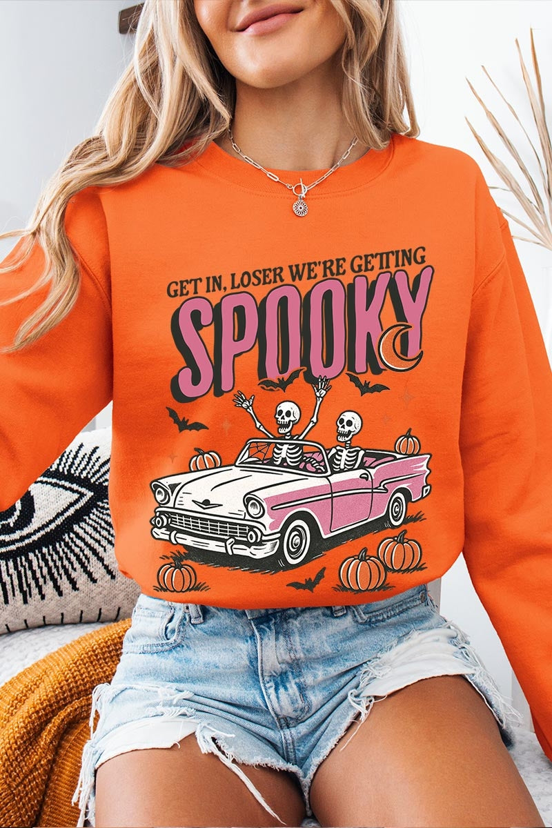 UL180-E3142 Spooky Skeleton Graphic Sweatshirt $20