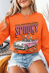 UL180P-E3142 Spooky Skeleton Graphic Plus Sweatshirt $25
