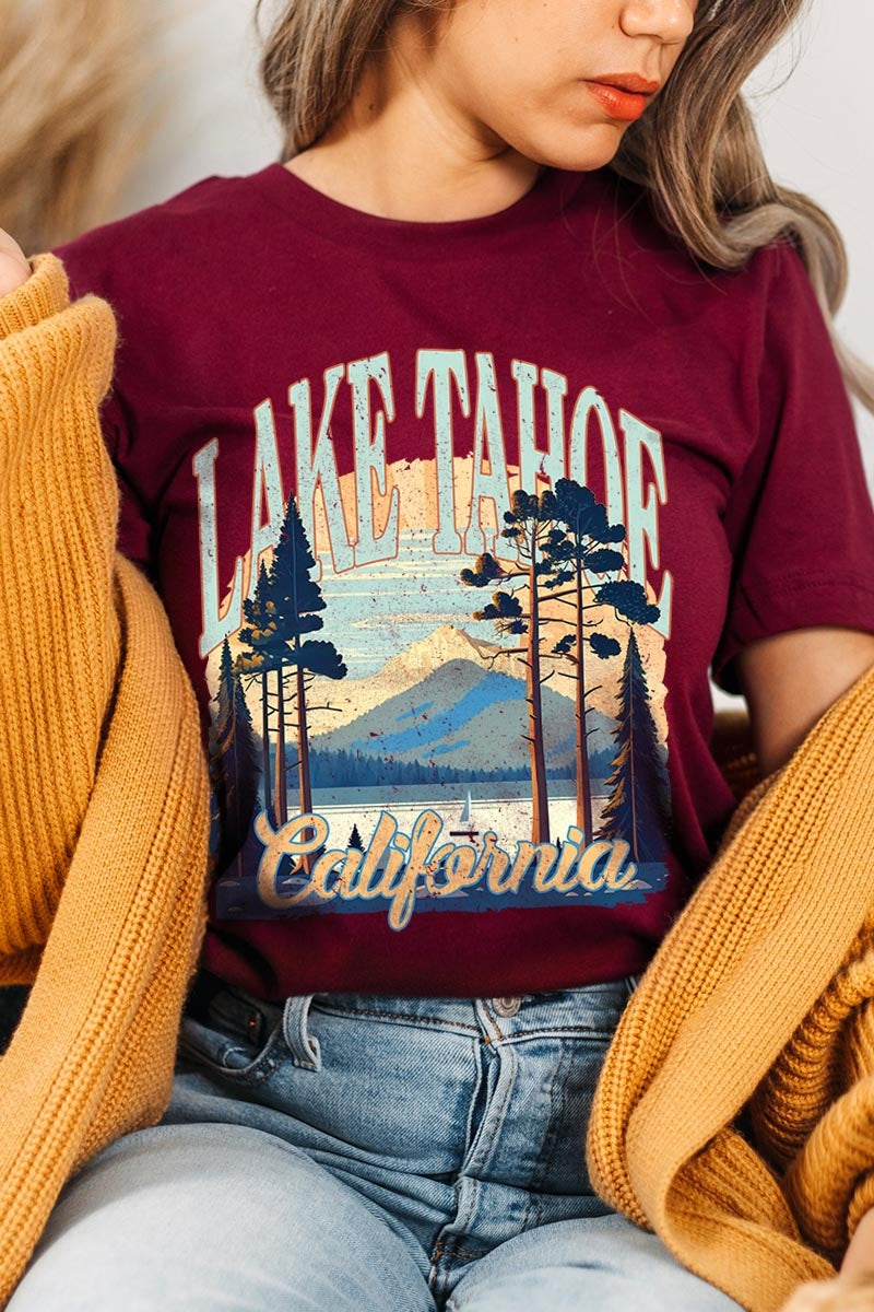 US3001-E3059 Lake Tahoe Graphic Tee $12.5