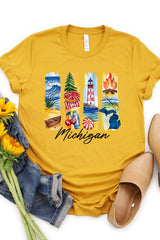 US3001P-E3061MI Michigan State Brushstroke Graphic Plus Tee $16