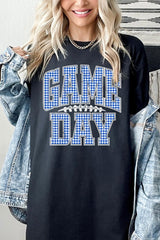 5000P-E3130 Blue Gingham Game Day Plus Heavy Cotton Tee $12.75