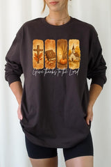 UL240P-E3169 Give Thanks To The Lord Graphic Plus Long Sleeve Tee $17