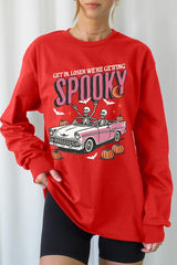 UL240P-E3142 Spooky Skeleton Graphic Plus Long Sleeve Tee $17