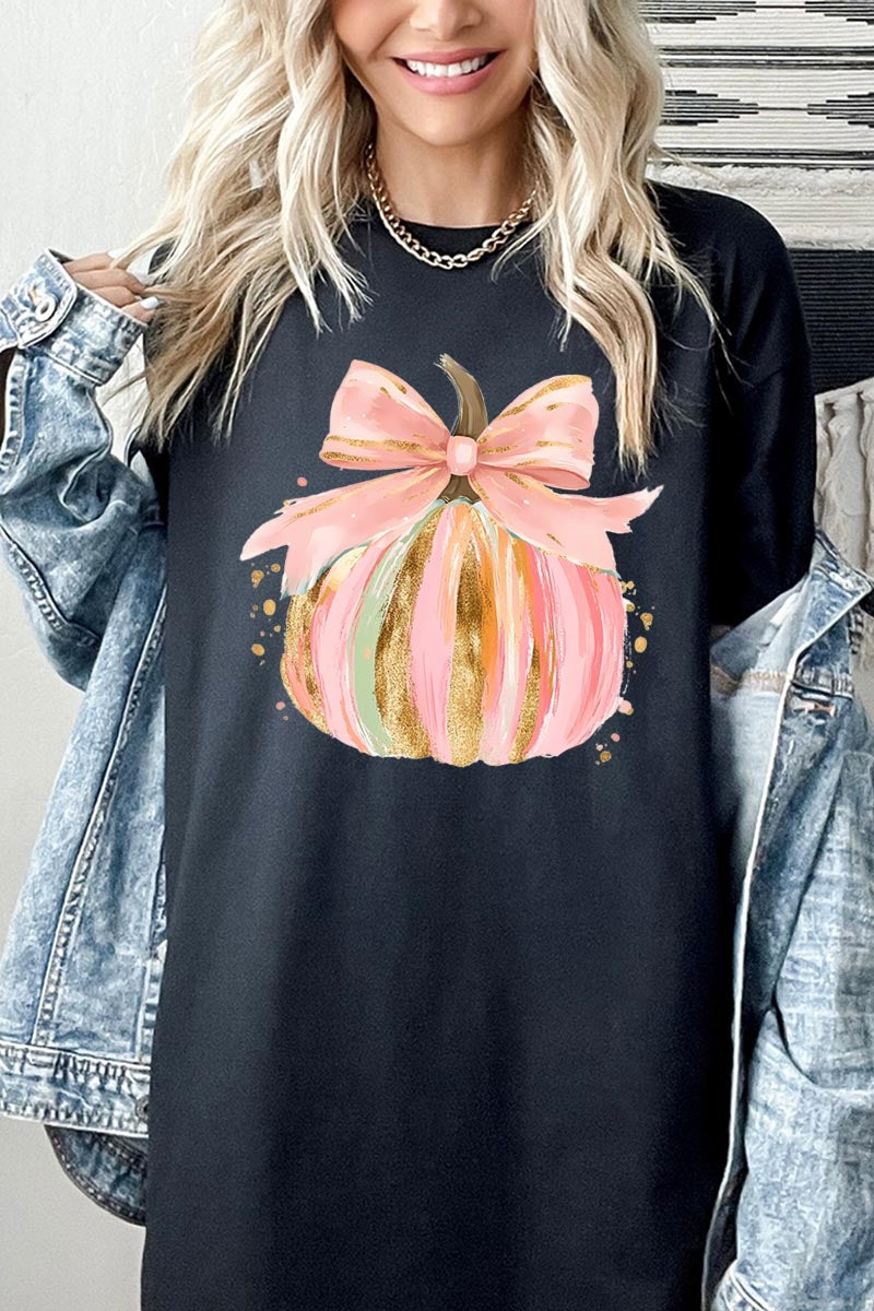 5000P-E3083 Brushstroke Pumpkin Graphic Plus Heavy Cotton Tee $12.75