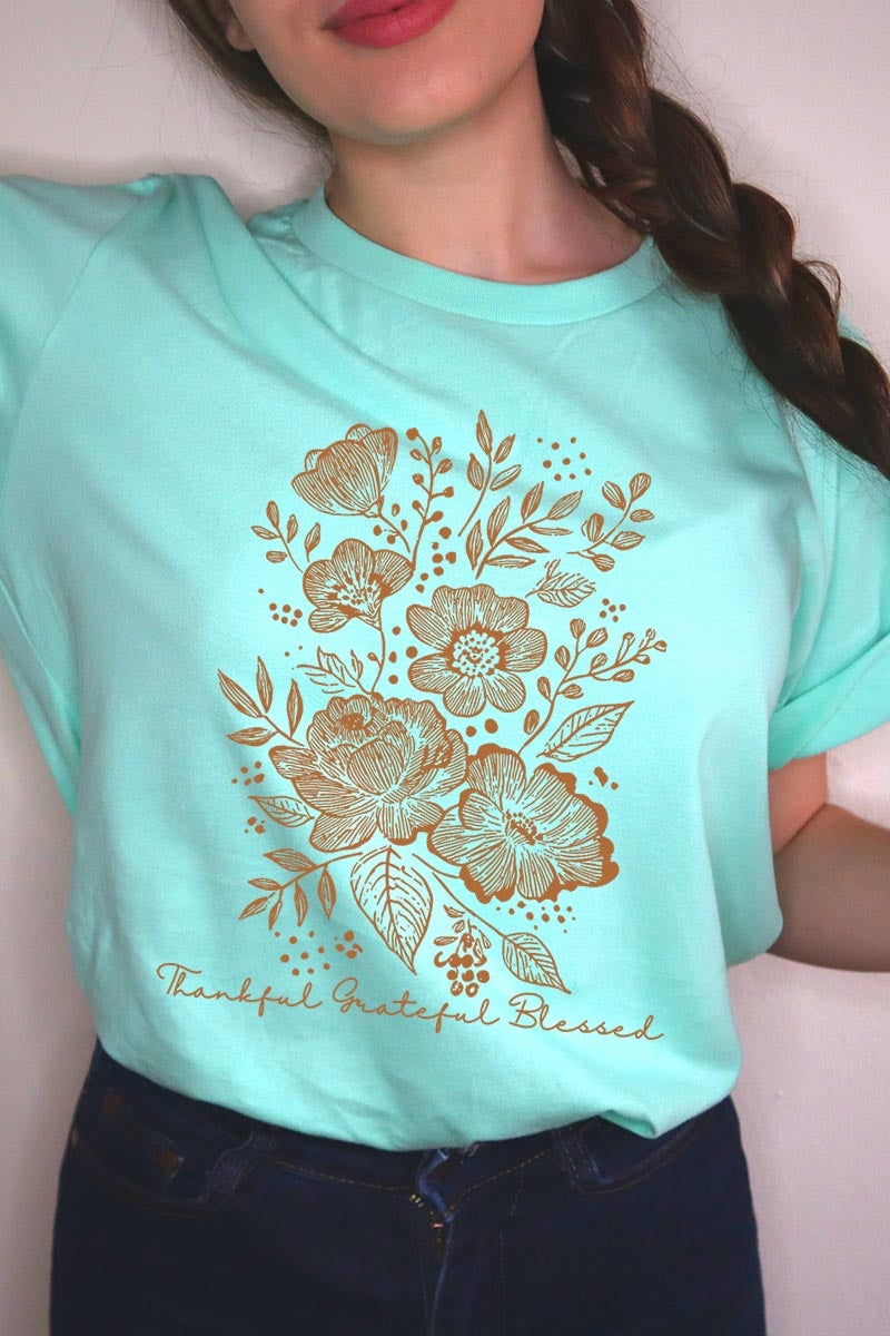 US3001-E3155 Neutral Thanksgiving Graphic Tee $12.5