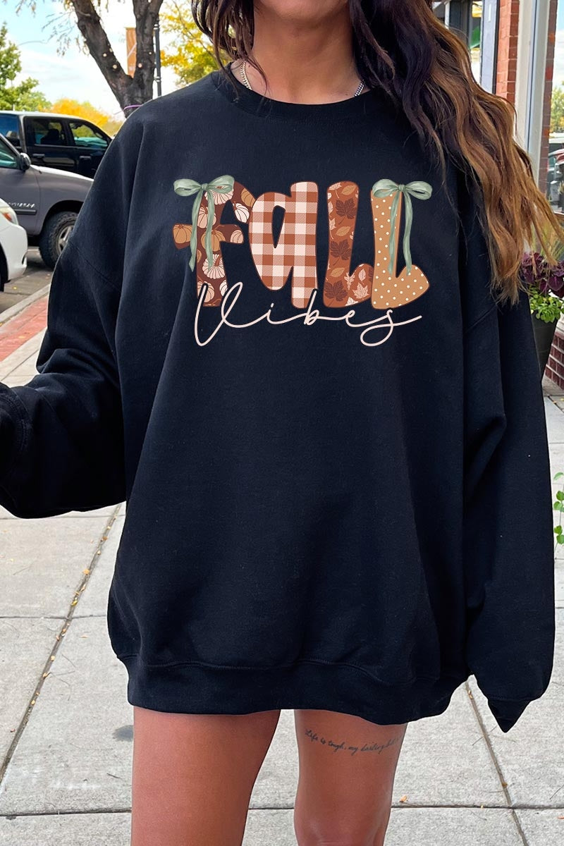 UL180-E3071 Fall Vibes Rustic Script Graphic Sweatshirt $20