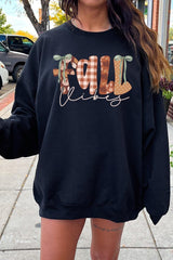 UL180P-E3071 Fall Vibes Rustic Script Graphic Plus Sweatshirt $25
