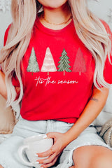 US3001P-E3218 Rustic Christmas Trees Graphic Plus Tee $16