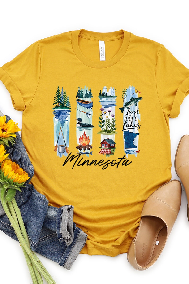 US3001P-E3061MN Minnesota State Brushstroke Graphic Plus Tee $16