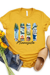 US3001-E3061MN Minnesota State Brushstroke Graphic Tee $12.5
