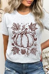 US3001P-E3162 Fall Pumpkin Graphic Plus Tee $16