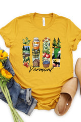 US3001-E3061VT Vermont State Brushstroke Graphic Tee $12.5