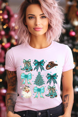 US3001P-E3180 Western Christmas Graphic Plus Tee $16