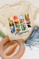 US3001-E3061MO Missouri State Brushstroke Graphic Tee $12.5
