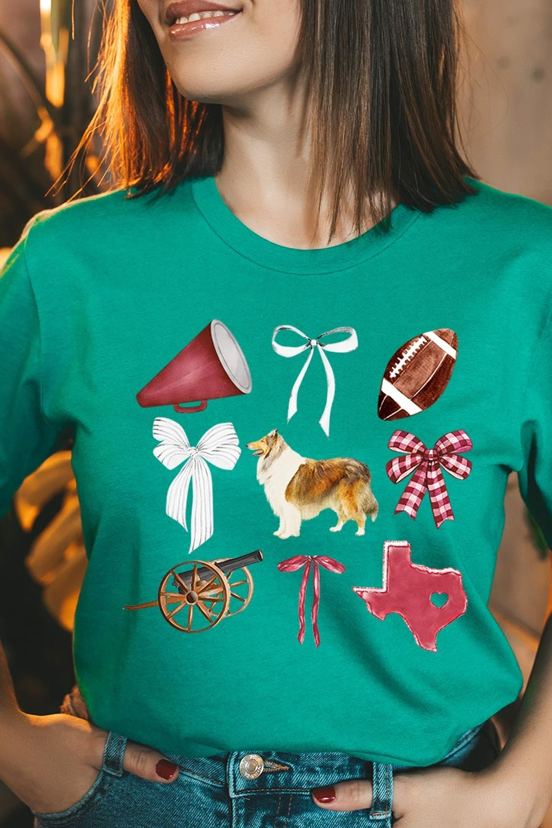 US3001P-E3079 Texas Football Graphic Plus Tee $16