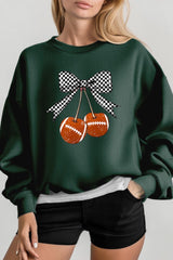 UL180-E3055 Football Cherries Graphic Sweatshirt $20