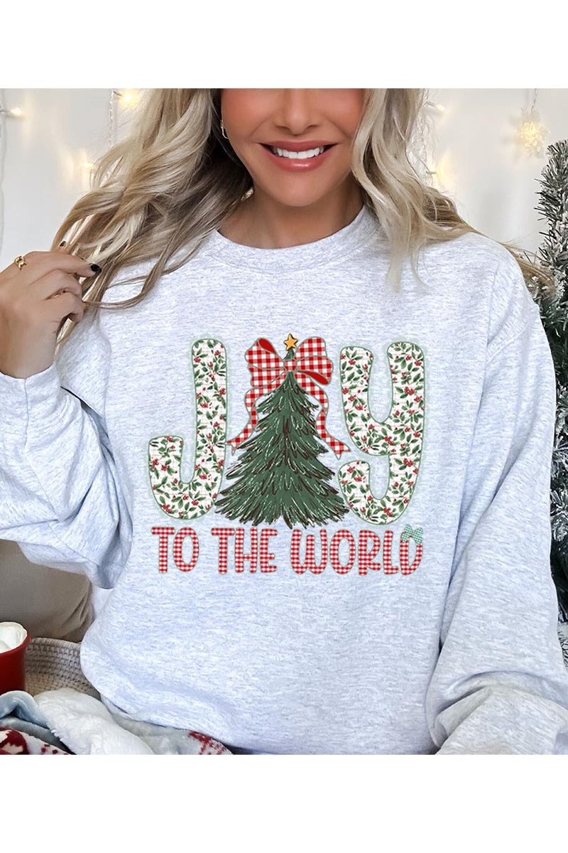 UL180-E3213 Joy to the World Graphic Sweatshirt $20
