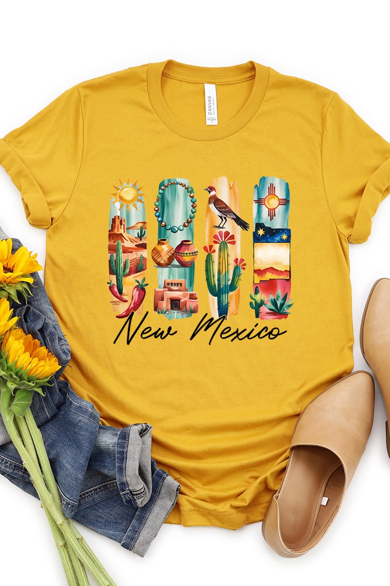 US3001-E3061NM New Mexico State Brushstroke Graphic Tee $12.5
