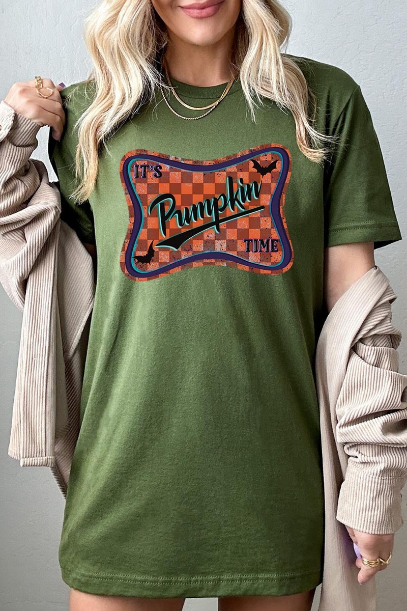 US3001P-E3144 Itu2019s pumpkin time Graphic Plus Tee $16