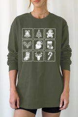 UL240-E3215 Christmas Icons Graphic Long Sleeve Tee $13.75