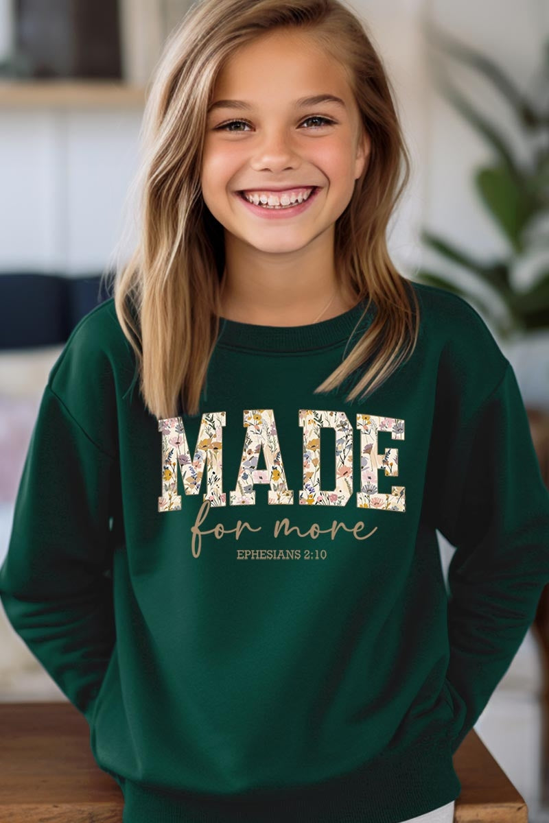 UL180B-E3068Z Made for More Faith Kids Graphic Sweatshirt $20