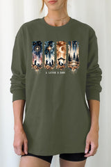 UL240P-E3204 Savior Is Born Nativity Graphic Plus Long Sleeve Tee $17