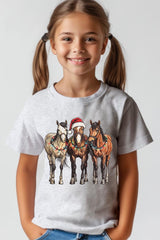 US3001Y-E3182Z Christmas Horses Kids Graphic Tee $11