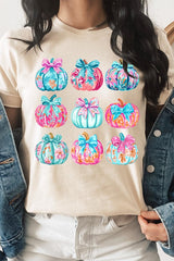 US3001P-E3137 Coquette Pumpkin Graphic Plus Tee $16