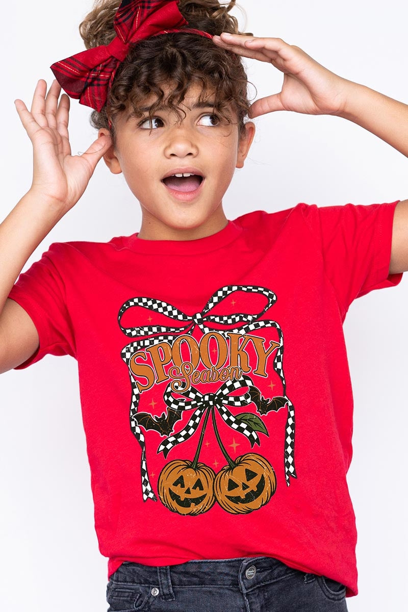 US3001Y-E3085Z Pumpkin Cherries Kids Graphic Tee $11
