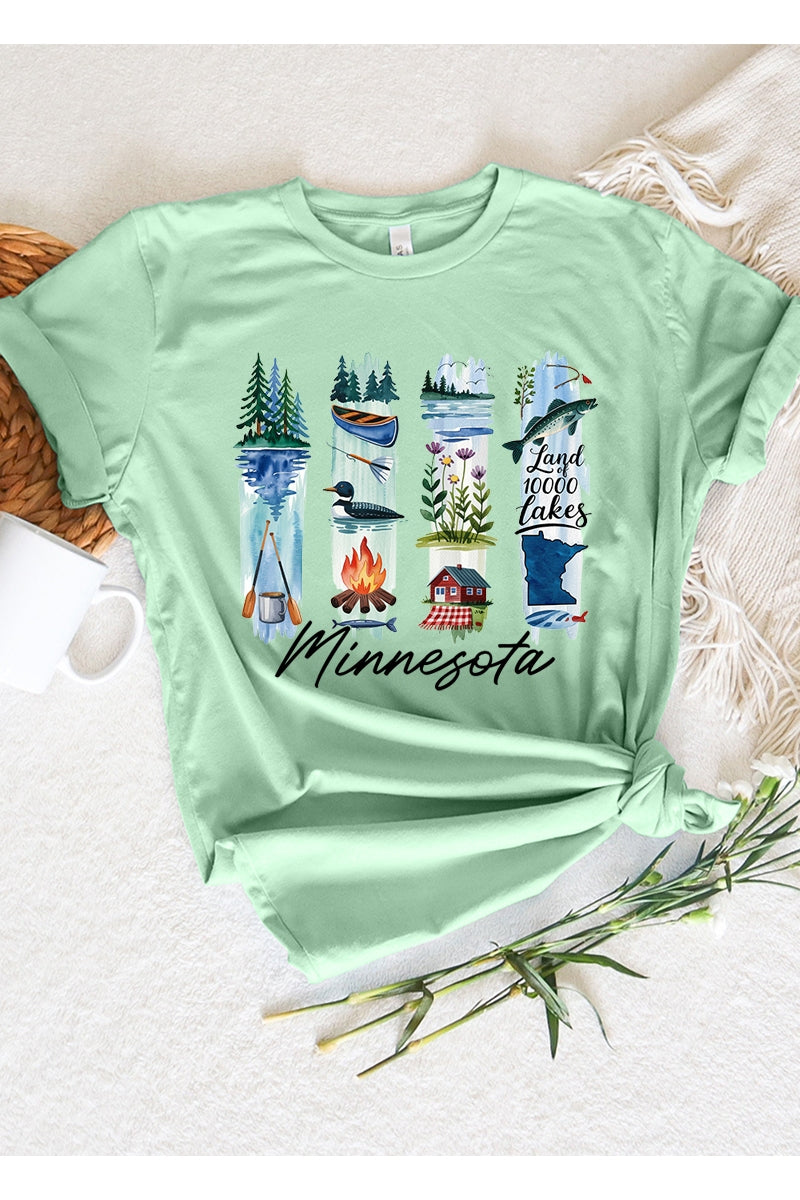 US3001P-E3061MN Minnesota State Brushstroke Graphic Plus Tee $16