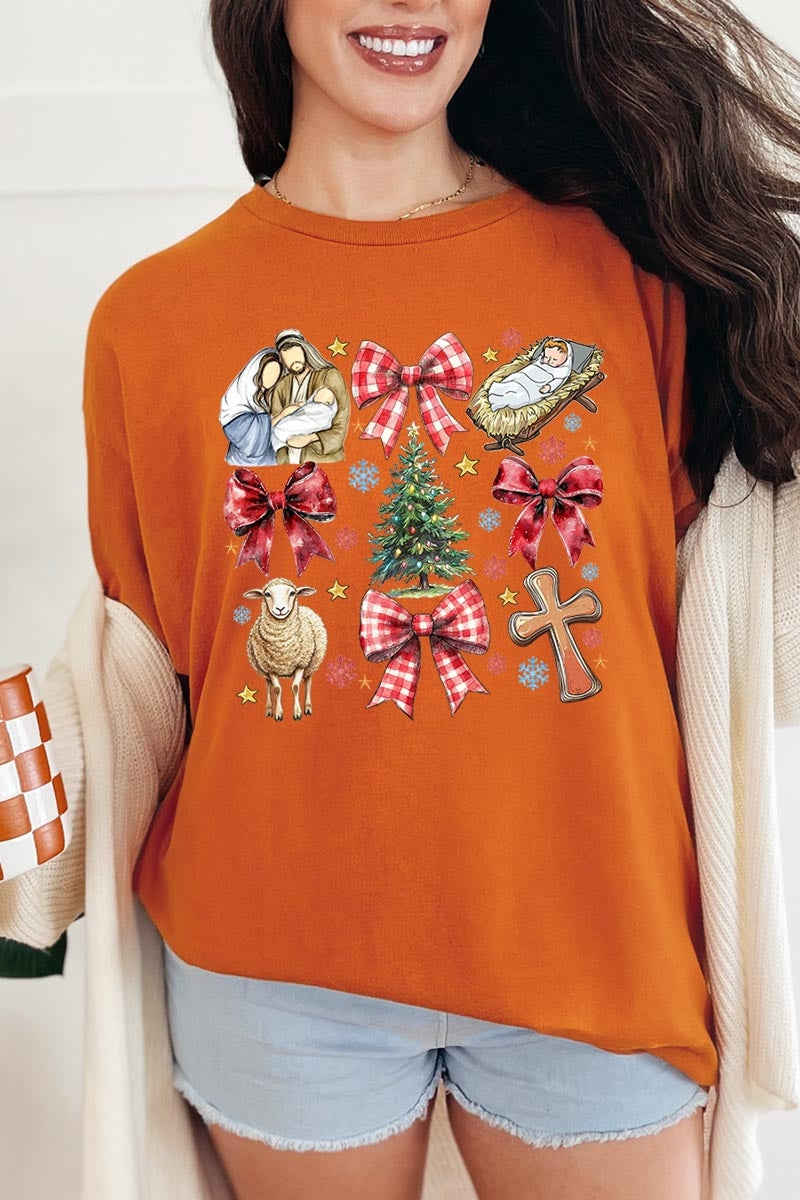 5000P-E3219 Nativity Scene Christmas Graphic Plus Heavy Cotton Tee $12.75