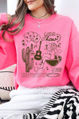 UL180P-E3097 Cowgirl Country Music Graphic Plus Sweatshirt $25