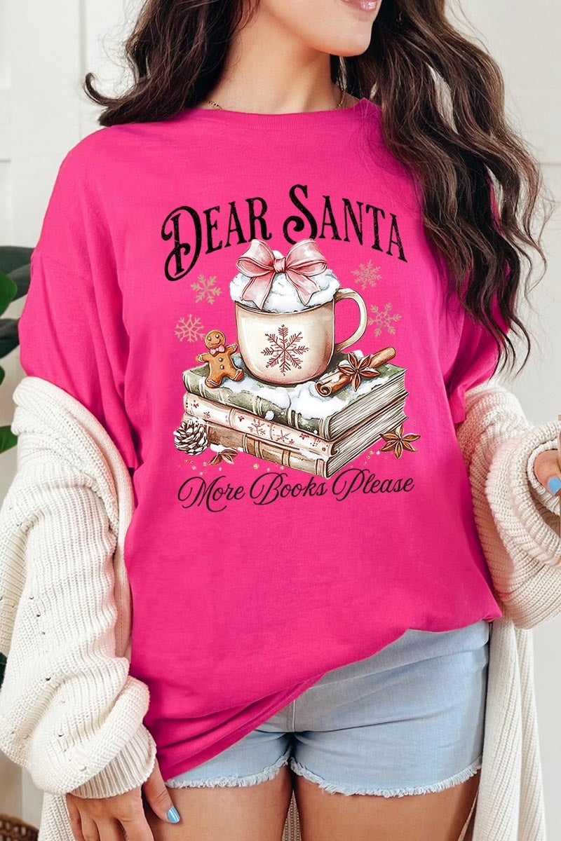5000P-E3205 Dear Santa Books Graphic Plus Heavy Cotton Tee $12.75