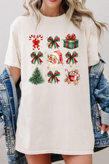 5000P-E3217 Santa Gifts & Bows Christmas Graphic Plus Heavy Cotton Tee $12.75