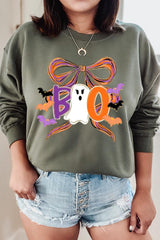 UL180P-E3120 Boo Brushstroke Bow Graphic Plus Sweatshirt $25
