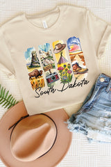 US3001-E3061SD South Dakota State Brushstroke Graphic Tee $12.5