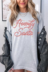 US3001P-E3199 Howdy Santa Graphic Plus Tee $16