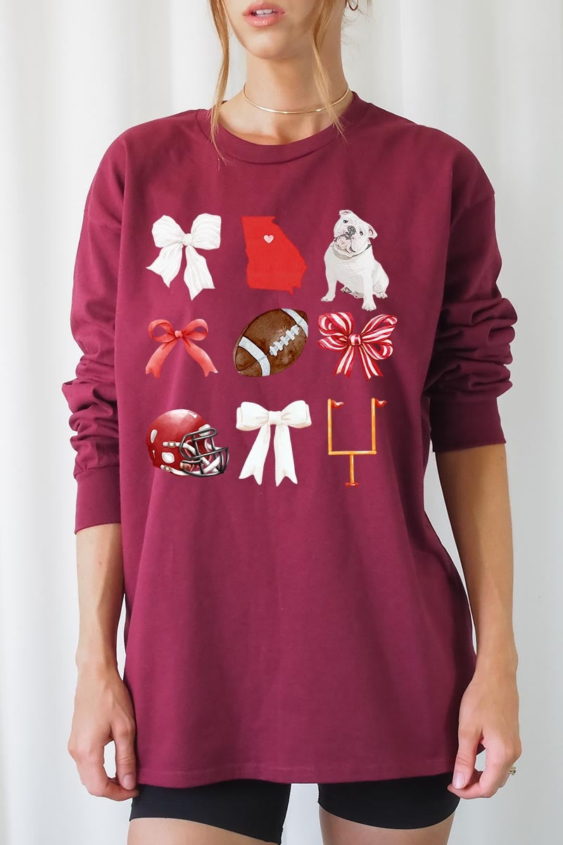 UL240-E3080 Georgia Football Graphic Long Sleeve Tee $13.75
