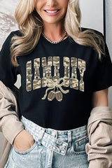 US3001-E3131 Football Game Day Camo Graphic Tee $12.5