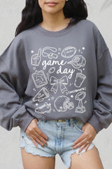 UL180P-E3081 Football Doodles Graphic Plus Sweatshirt $25