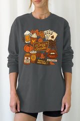 UL240-E3119 Retro Fall Collage Graphic Long Sleeve Tee $13.75