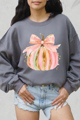 UL180P-E3083 Brushstroke Pumpkin Graphic Plus Sweatshirt $25