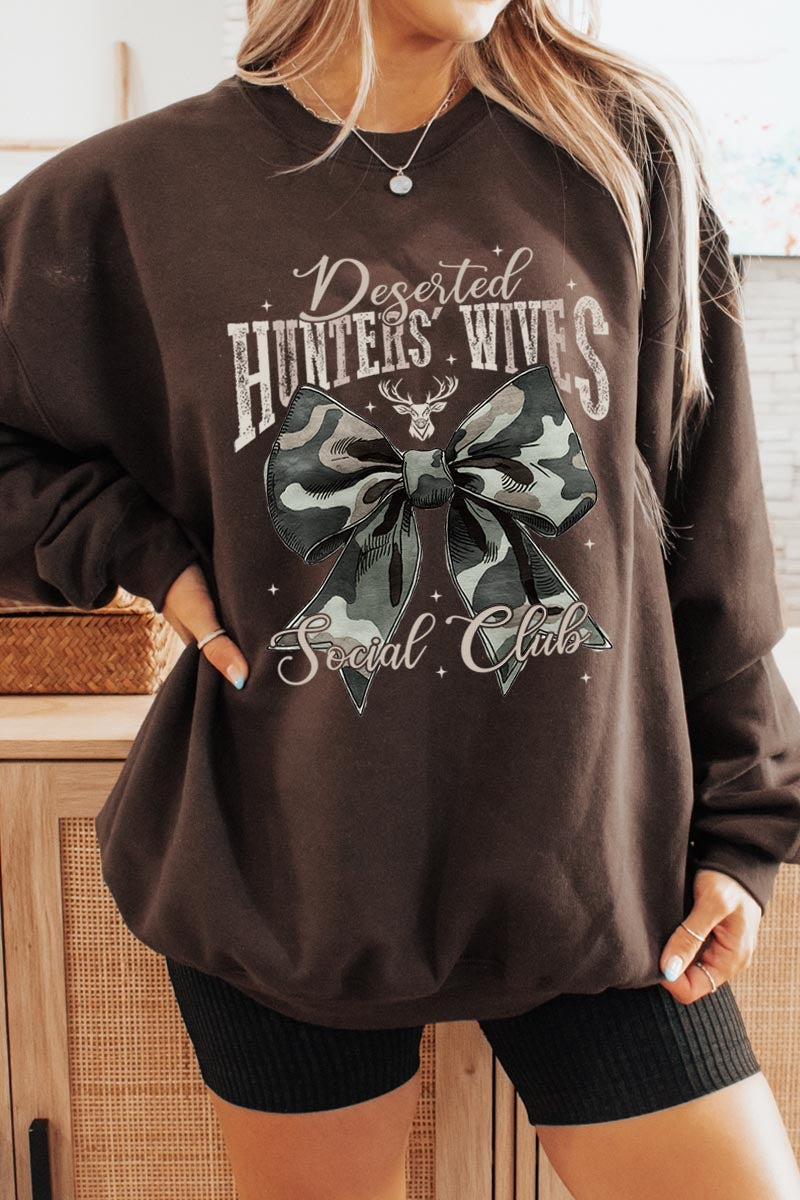 UL180-E3193 Hunters Wives Social Club Graphic Sweatshirt $20