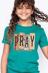 US3001Y-E3166Z Pray Fall Christian Kids Graphic Tee $11