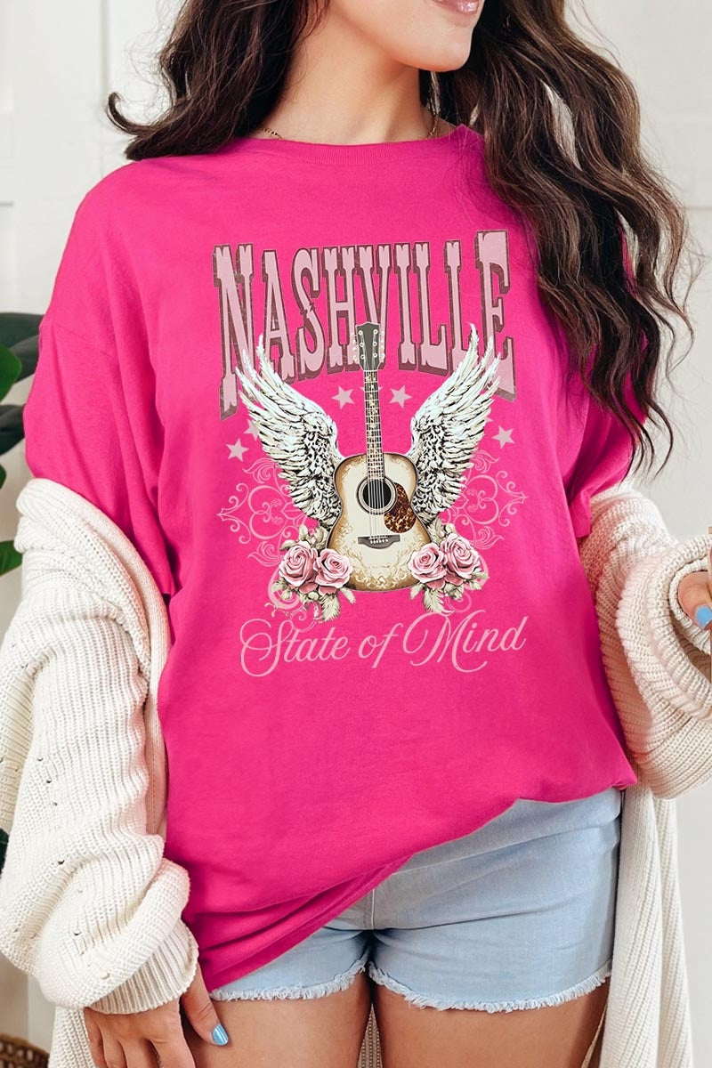 5000-E3157 Nashville Rose Graphic Heavy Cotton Tee $9