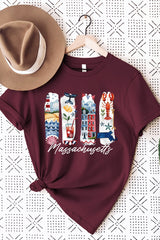 US3001P-E3061MA Massachusetts State Brushstroke Graphic Plus Tee $16