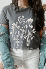 US3001-E3146 Christian Wildflower Graphic Tee $12.5