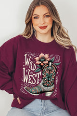 UL180P-E3100 Wild West Cowgirl Boot Graphic Plus Sweatshirt $25