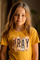 US3001Y-E3166Z Pray Fall Christian Kids Graphic Tee $11