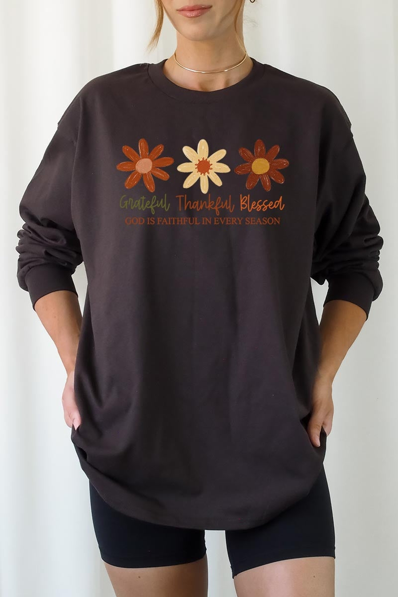 UL240P-E3165 Boho Fall Christian Graphic Plus Long Sleeve Tee $17